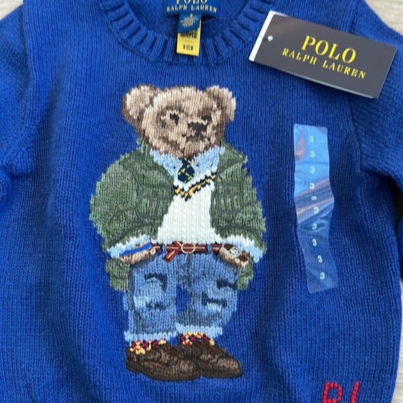 Ralph Lauren Blue Bear Sweater kids size 4t and 3t - Picture 3 of 6
